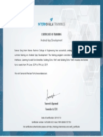 Android App Development Training - Certificate of Completion