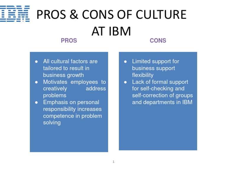 IBM Culture: Pros and Cons Analysis | PDF