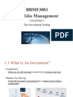 BBMF3083 Portfolio Management: The Investment Setting