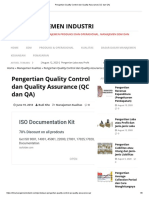 Pengertian Quality Control Dan Quality Assurance (QC Dan QA)