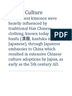 Culture   The earliest kimonos were heavily influenced by traditional Han Chinese clothing.docx
