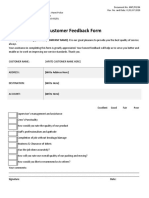 Customer Feedback Form: Universal Consultancy