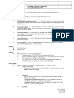 The Discharge Criteria of Patient From Post Anesthesia Care Unit