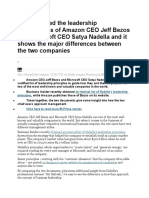 We Compared The Leadership Philosophies of Amazon CEO Jeff Bezos and Microsoft CEO Satya Nadella and It Shows The Major Differences Between The Two Companies