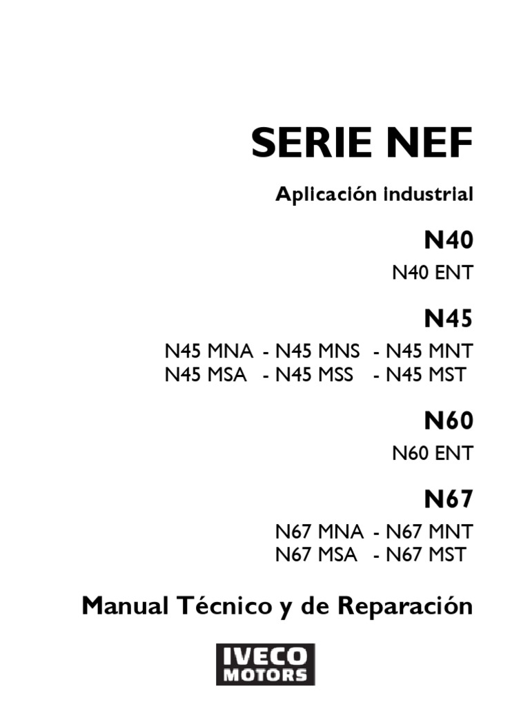 Manual de Reparacion SERIE NEF PDF | PDF | Turbocompresor | Inyección de  combustible, image size:768x1024