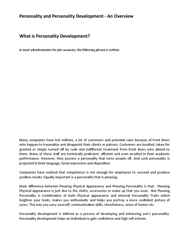 essay on personality development pdf