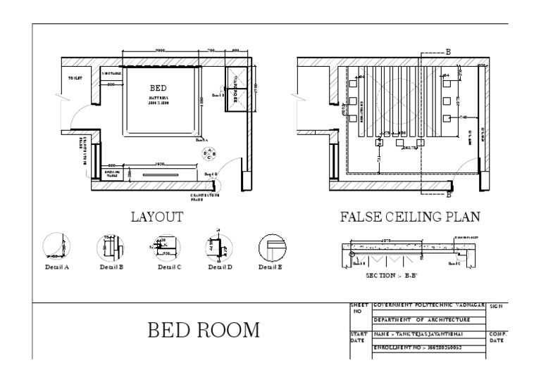 False Ceiling Layout Plan for Bedroom | PDF | Home | Furniture