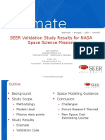 SEER Validation Study Results For NASA Space Science Missions