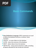 Basic Commands of SQL