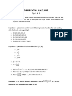 Differential Calculus: Quiz # 1