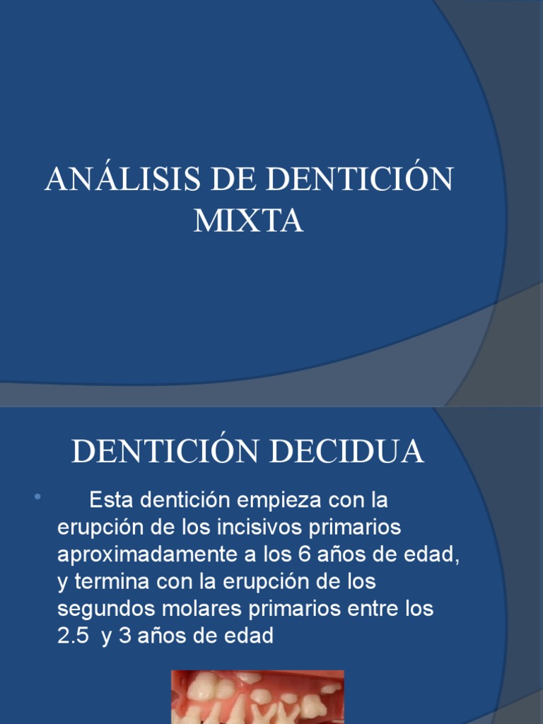 Análisis de Dentición Mixta | PDF | Cara | Cabeza y cuello humanos