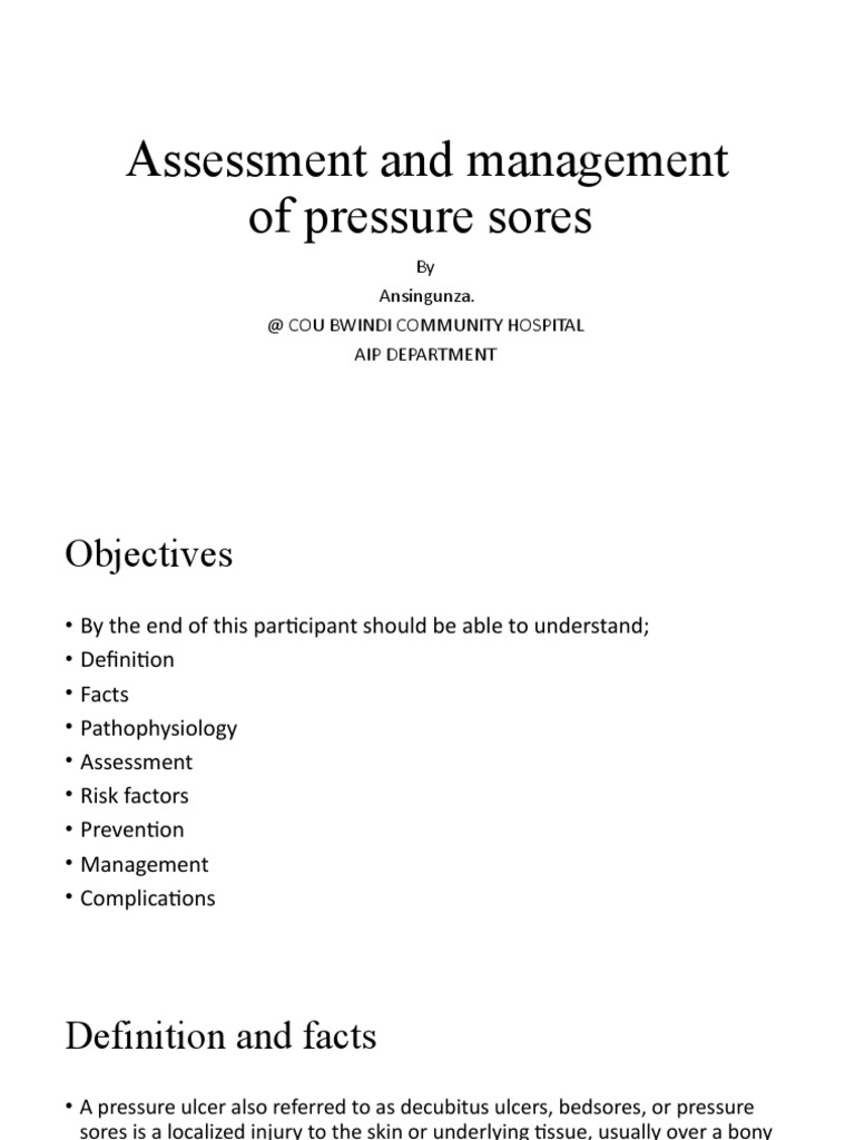 Management of Bed Sore PDF Health Sciences Clinical Medicine