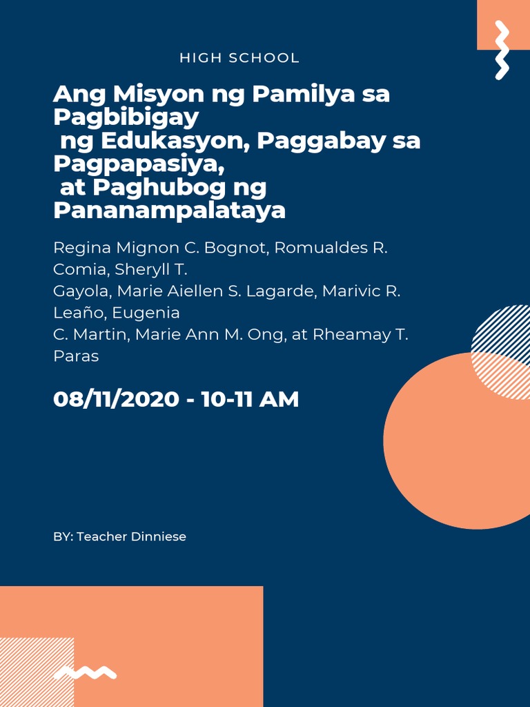 Ang Misyon NG Pamilya Sa Pagbibig…