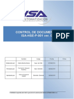 ISA-HSE-P-001 v00 Control de Documentos