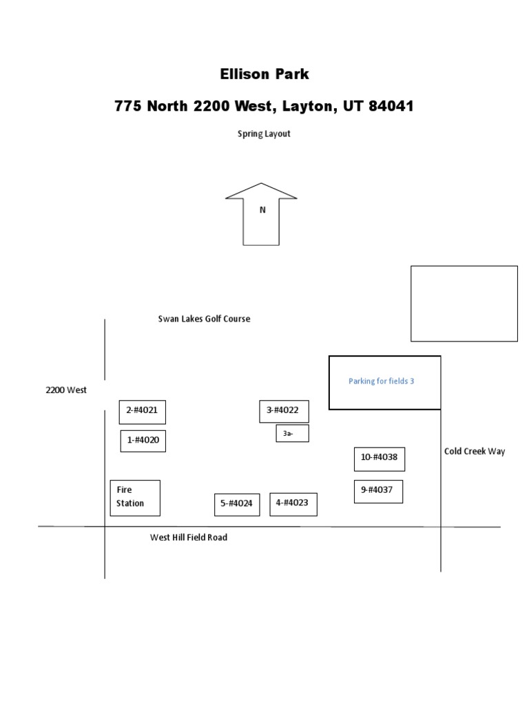 Ellison Park 775 North 2200 West, Layton, UT 84041: Spring Layout | PDF