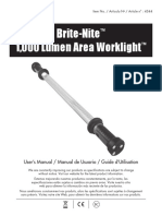 Brite-Nite 1,000 Lumen Area Worklight: User's Manual / Manual de Usuario / Guide D'utilisation