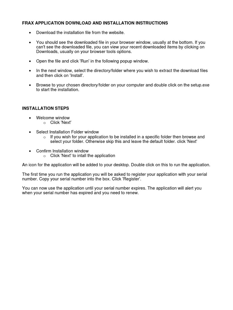 FRAX App Installation Guide | PDF