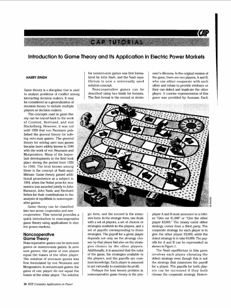 Game Theory in Electric Power Markets | PDF | Contract For Difference ...