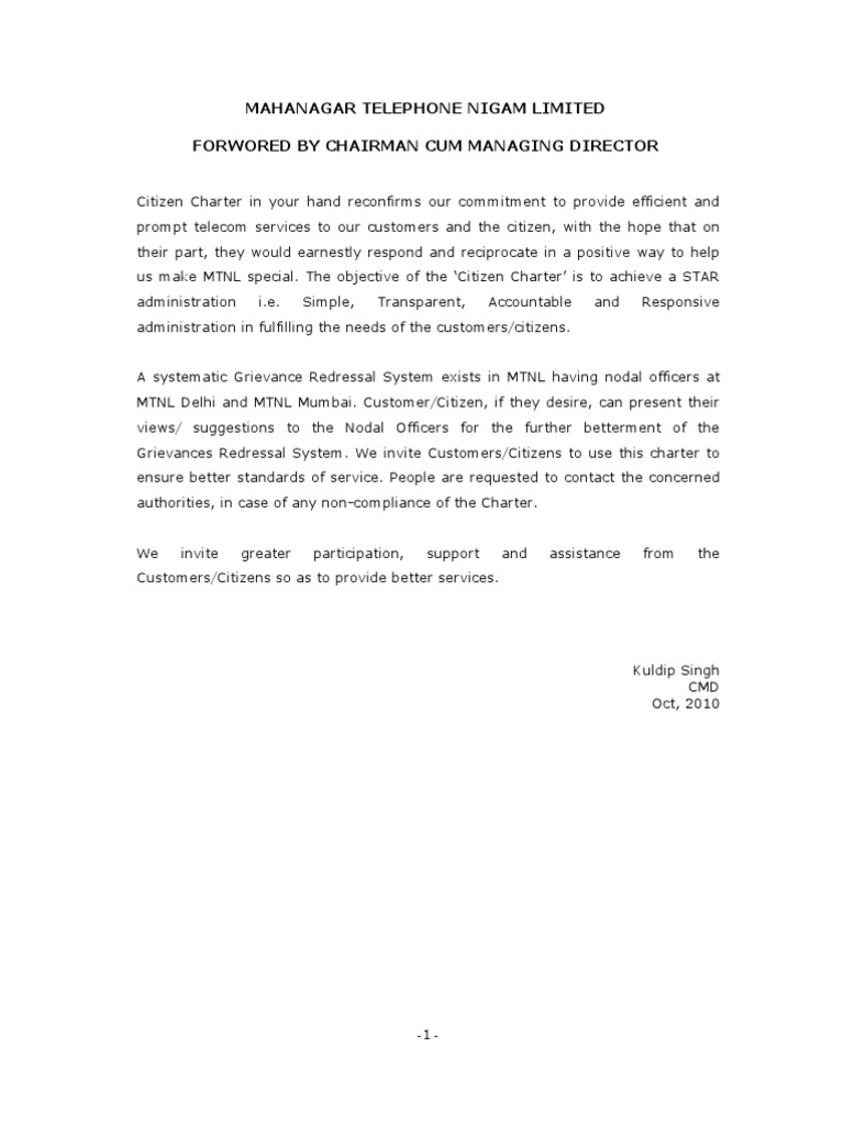 When was citizen charter introduced in india image