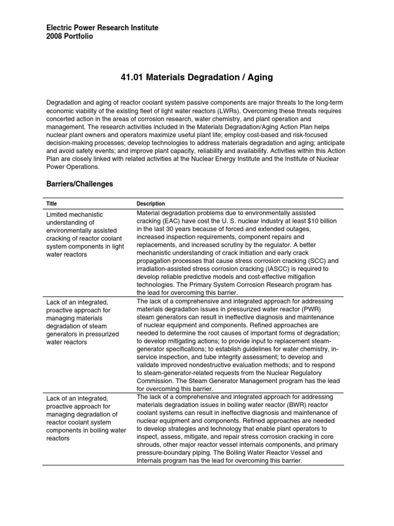 EPRI Materials Degradation Aging 2008 P041.01 PDF Pressurized