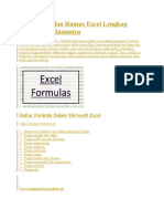 Kumpulan Rumus Excel Lengkap Dengan Penjelasannya