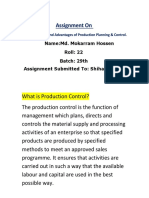 Assignment On Application and Advantages of Production Planning & Control PDF