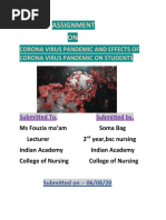 Corona Virus Pandemic And its effects on Students788