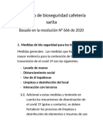 Protocolo de Bioseguridad Cafetería Sarita