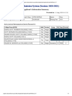 XI Class Admission System (Session: 2020-2021) : Applicant's Information Summary