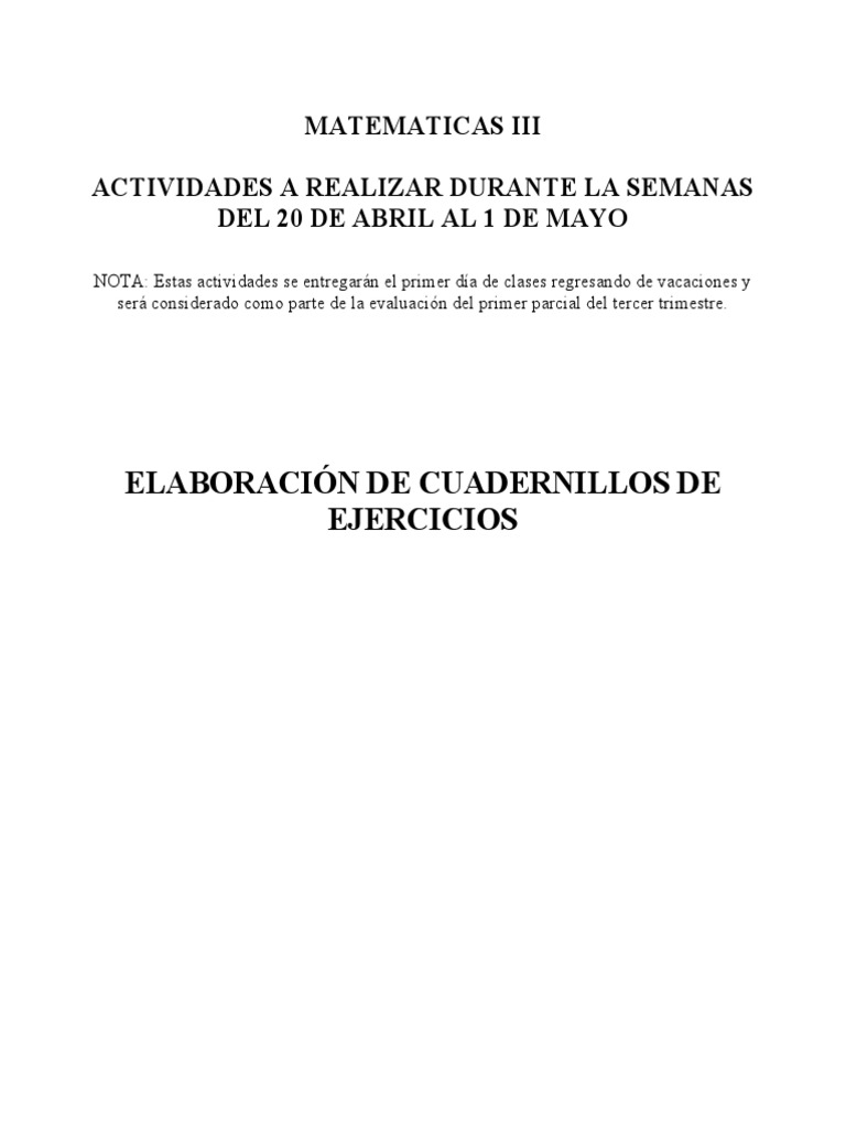 S - 3a Ejercicios Matematicas 20 Al 30 Abril | PDF | Triángulo ...