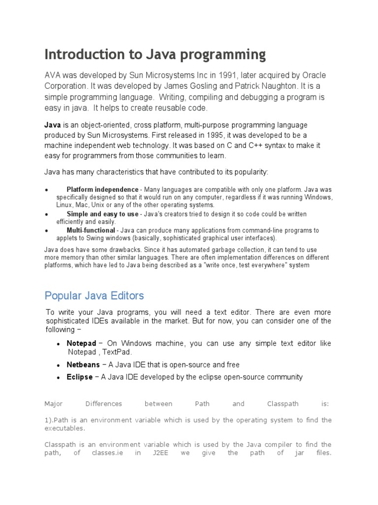 Introduction To Java Programming | PDF | Java Virtual Machine | Java ...