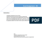 Excel Assignment - IIM Kozhikode: Instructions