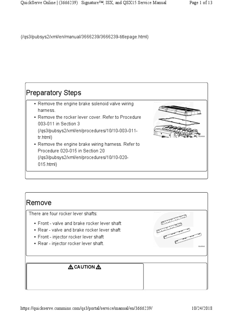 ISX Rocker Arm Torque PDF PDF Valve Screw