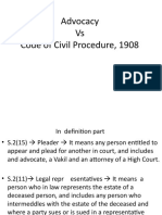 Advocacy Vs Code of Civil Procedure, 1908