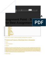 A Ssignment Point - Solution For Best Assignment Paper: Problems and Prospects of Real Estate Sector in Bangladesh