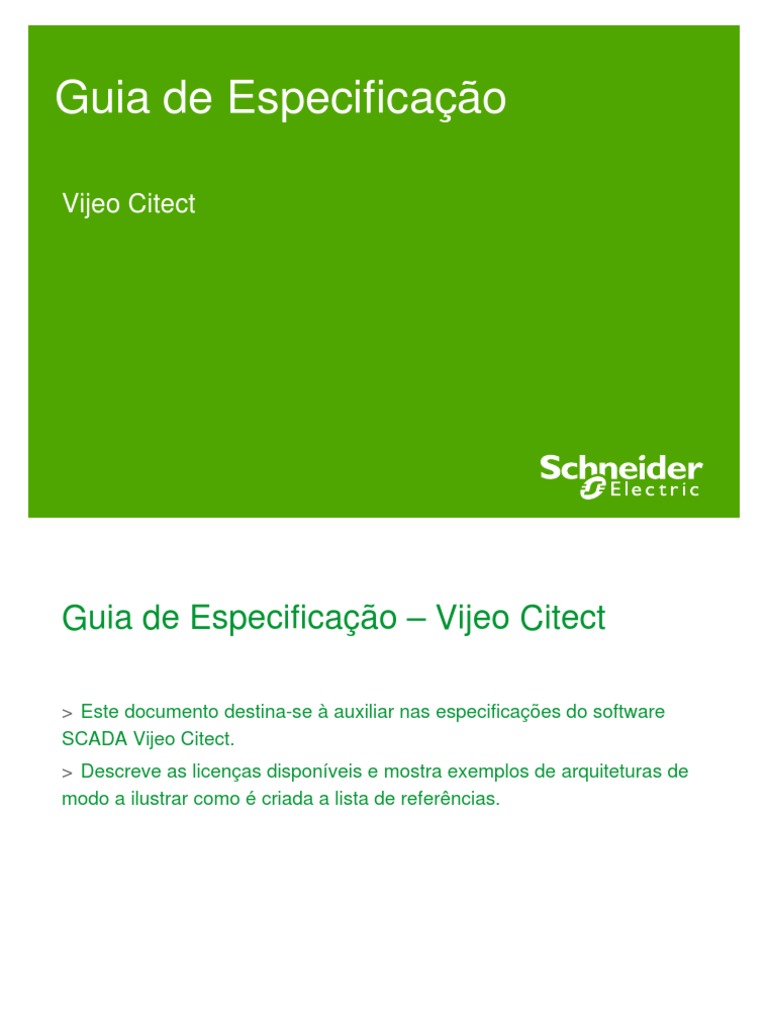 Especificações do Vijeo Citect SCADA | PDF | Servidor (informática ...