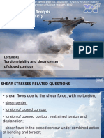 Torsion Rigidity and Shear Center of Closed Contour: Lecture #1