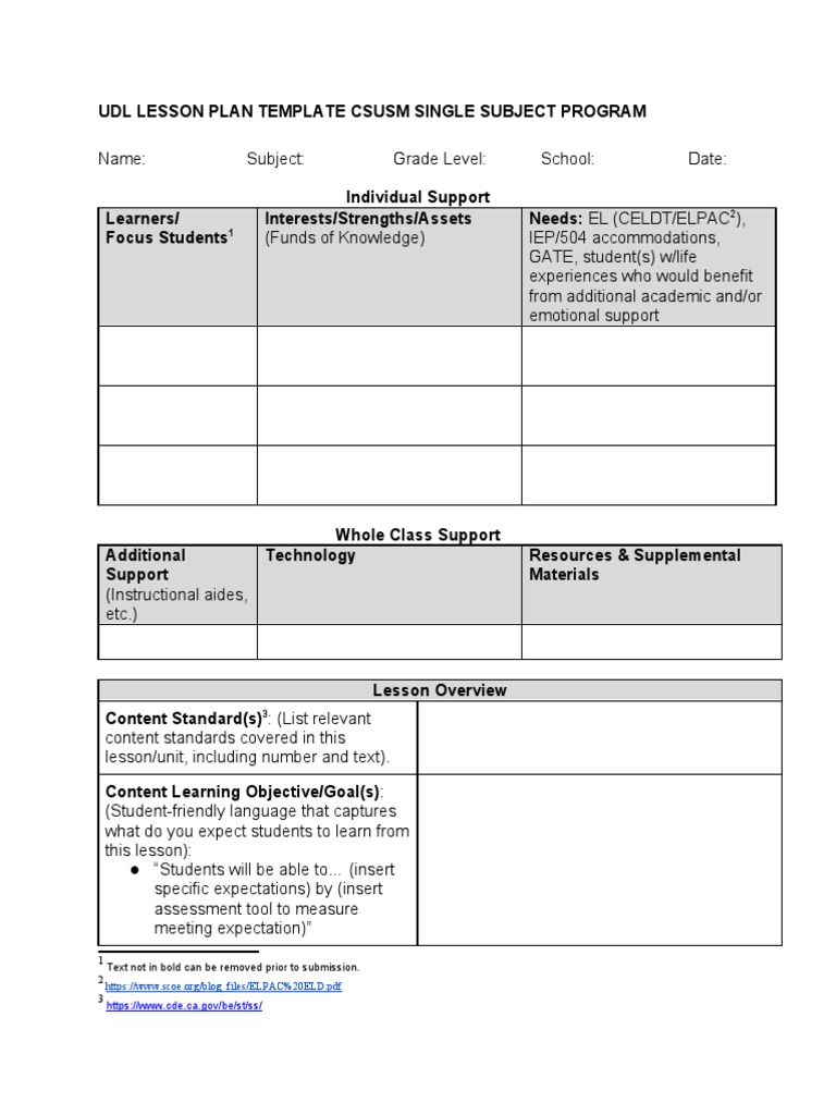 Lesson Plan Template and Sample, EFL Resources