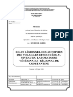 Bilan Lésionnel Des Autopsies Des Volailles