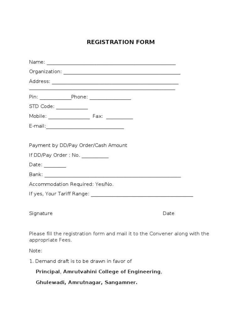Registration Form | PDF