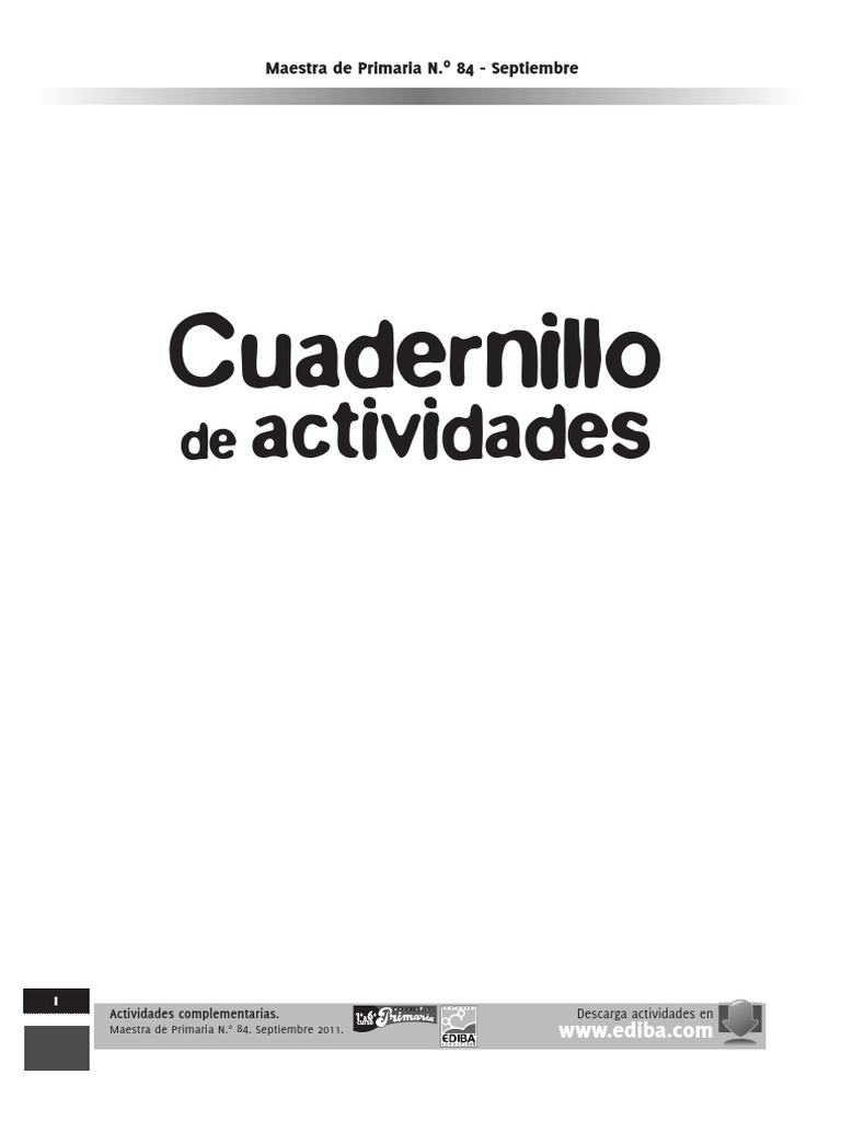 Cuadernillo de Actividades para Primer Grado | PDF