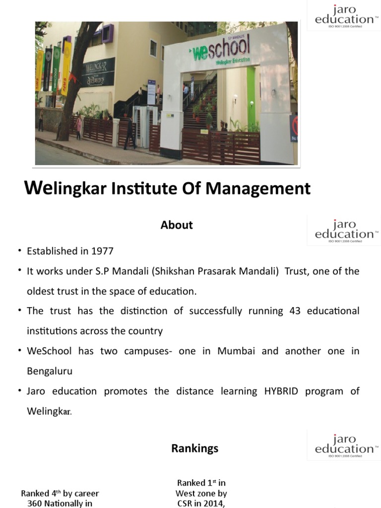 Welingkar Institute of Management New | PDF | University And College ...