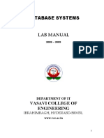 Database Systems: Lab Manual