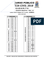 Nucepe 2018 PC Pi Perito Criminal Quimica Gabarito