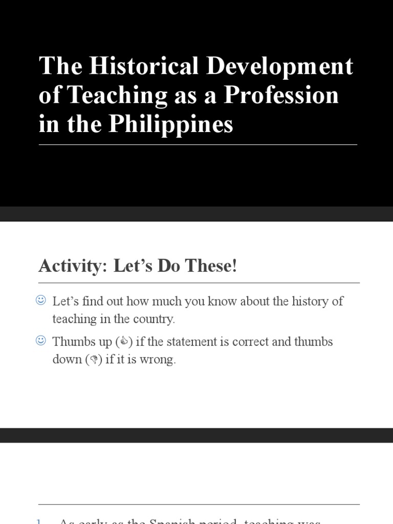 Evolution of Teaching Profession in the Philippines | PDF | Philippines ...