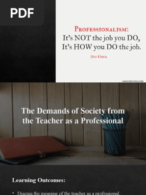 The Demands of Society from the Teacher as a Professional