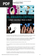 Cómo Hacer Un Ensayo Crítico - Cómo Hacer Un Ensayo Bien