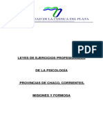 Leyes de Ejercicios Profesionales de La Psicología de Chaco Corrientes Misiones y Formosa PDF
