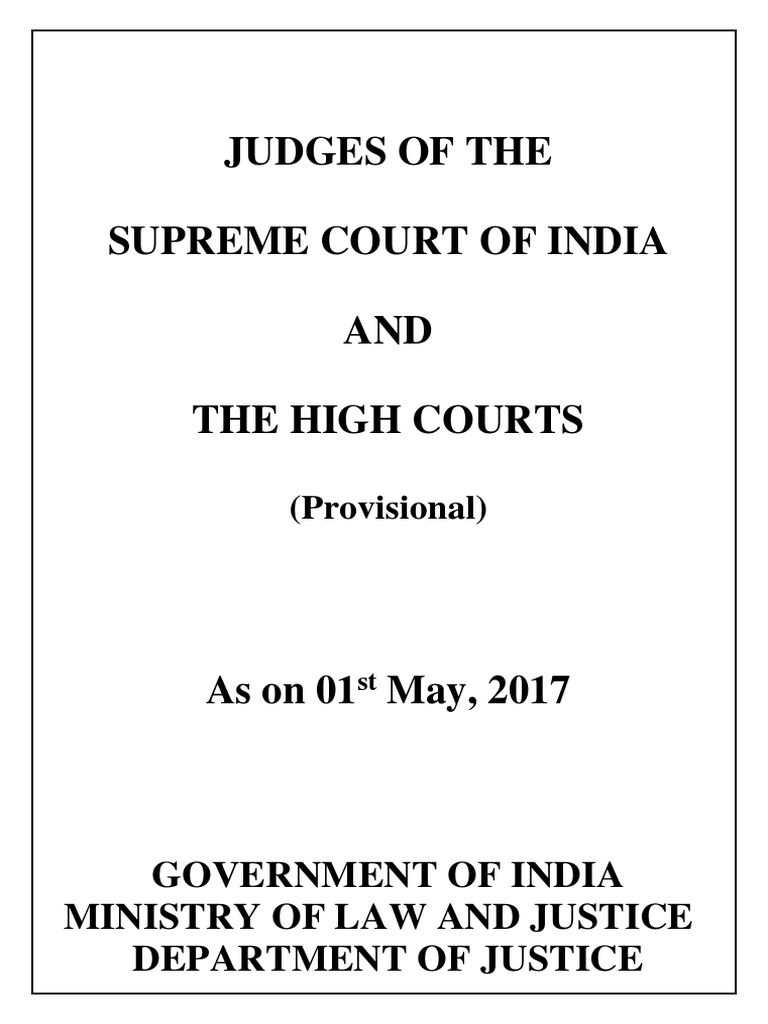 Judges Handbook 01 05 2017 Pdf Advocate Supreme Court Of India