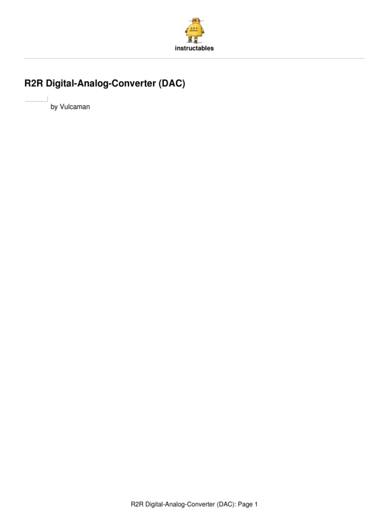 Build an R2R DAC with Arduino | PDF | Electronic Circuits | Digital To ...